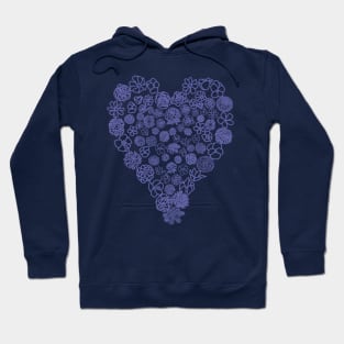 Very Peri Periwinkle Floral Heart of Flowers Mothers Day Hoodie